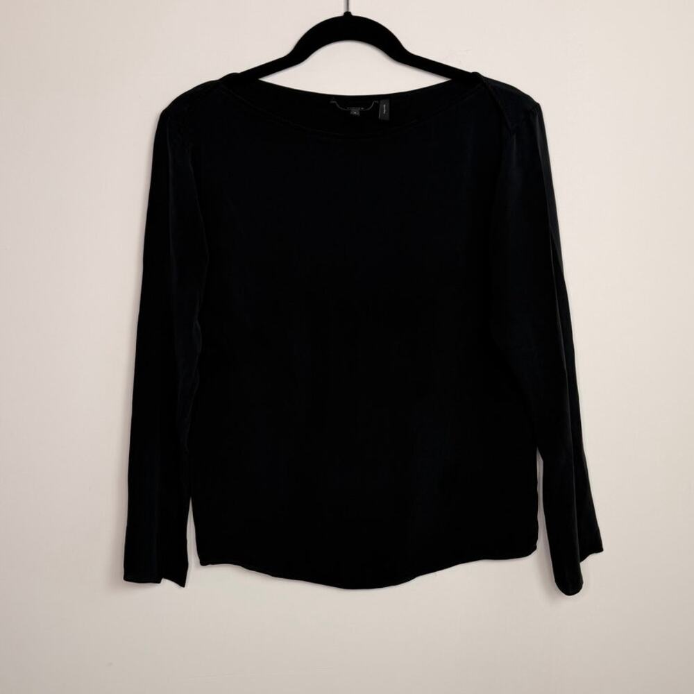 Theory Brigita Classic GGT 100% Silk Blouse Long Sleeve Black Women’s S